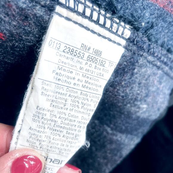 Carhartt Men's Vintage 2XL Black Blanket Lined Canvas Chore Coat Jacket - Picture 13 of 13